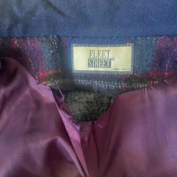 Fleet Street | Women’s Burgundy, Red, and Blue Plaid Wool Coat Size XL - Picture 11 of 15